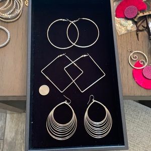Like new oversized sliver plated earring hoops